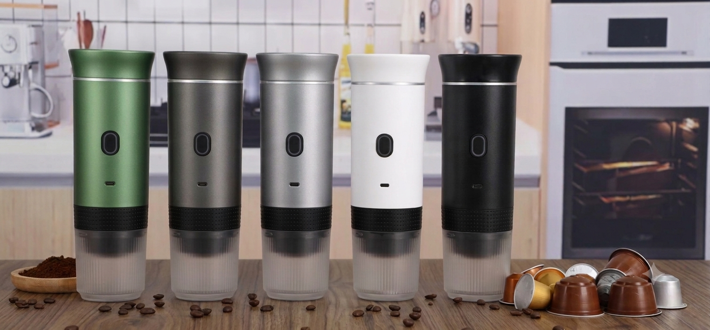 Machine espresso portable EXPOD — format compact porte-gobelet