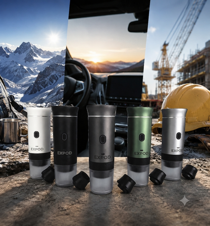 EXPOD Machine Espresso Portable — 5 coloris sur chantier